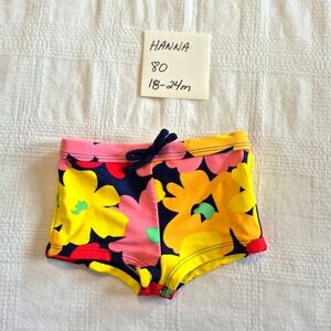 Hanna Andersson girls size 80 or 18-24 months floral swim bottoms VGUC